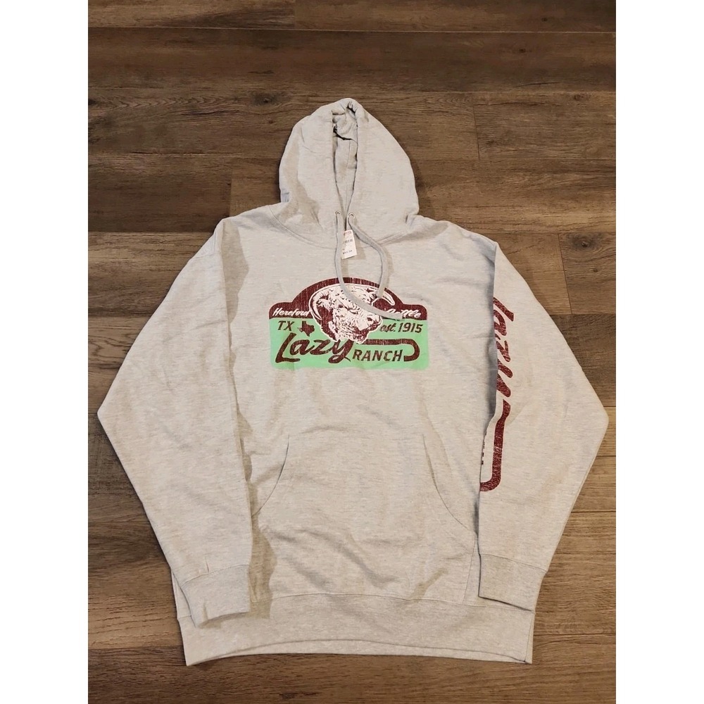 Lazy J Ranch Wear Hoodie Gray Sweatshirt Men's XL NWT Western Ranch Workwear